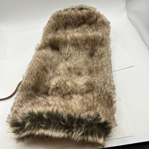 Philhobar Faux Fur Golf Club Cover w Leather Ties 13 x 7 w Brown Satin Lining - Picture 6 of 10